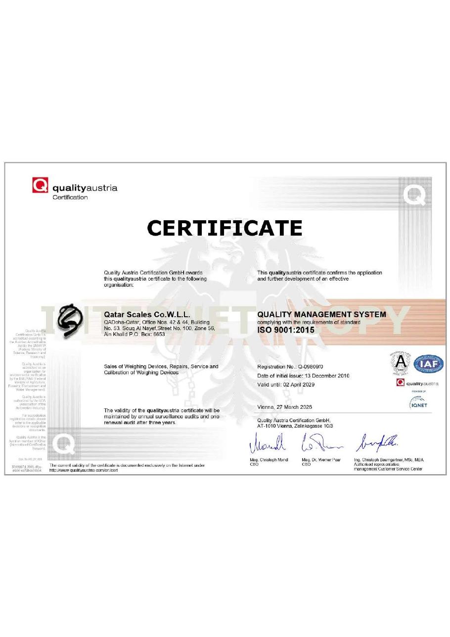First page of the ISO 9001:2015 document